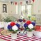 4th of July Decorations Small Fake Plants Patriotic Artificial Mums Mini Potted Plants Desk Plants for Office Table Home Shelf Kitchen Memorial Day Holiday Decor, Set of 2